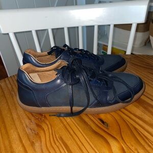 Piloti Shoes Men’s 9 Leather Navy Blue Driving Sneakers Lace Up Drift NEW!